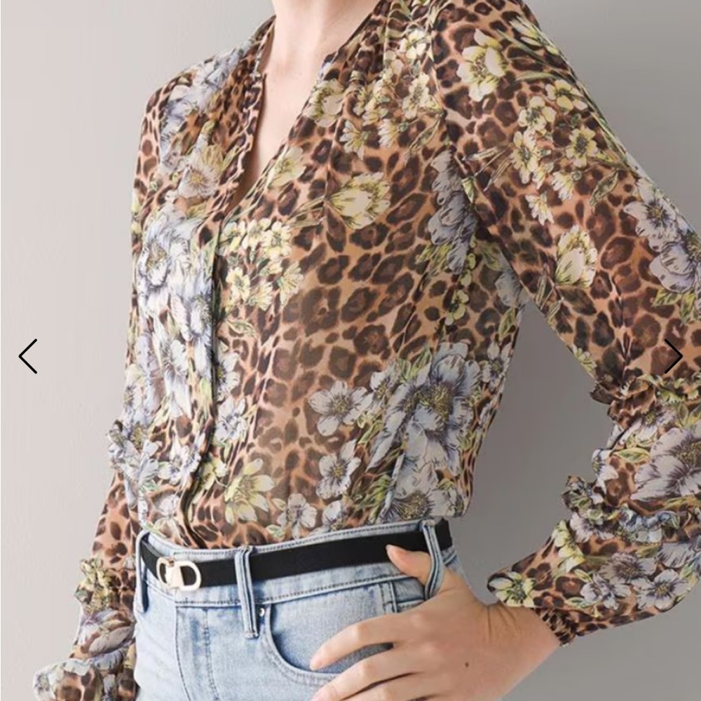 Leopard ruffle blouse - Picture 2 of 6